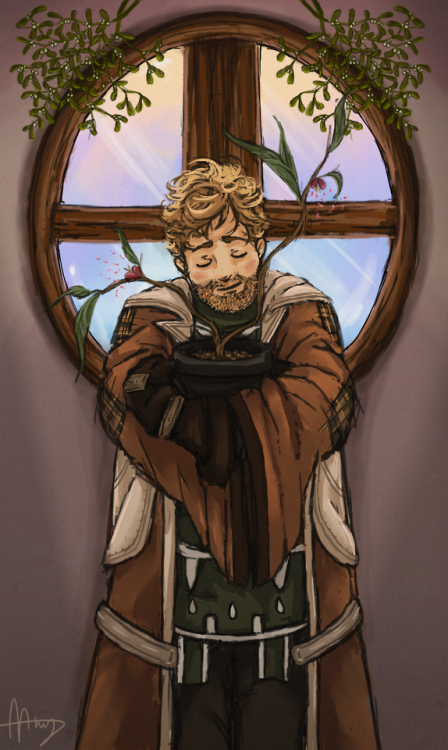 saulaie - Professor Longbottom giving a plant some lovin’