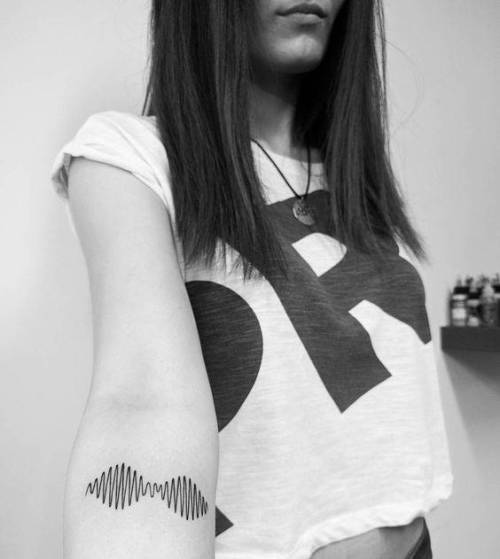 Tattoo tagged with: small, soundwave, alisovatattoo, line art, tiny, ifttt,  little, music band, minimalist, arctic monkeys, inner forearm, music |  