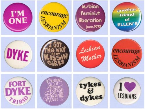 adayinthelesbianlife:A selection of 58 buttons from the...