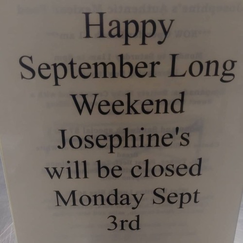Josephine’s Authentic Mexican Takeout will be closed Sept...