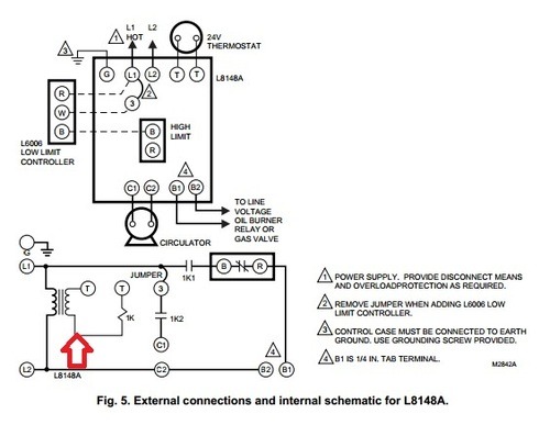 Nest Thermostat and Honeywell L8148A Aquastat l8124a aquastat wiring diagram 