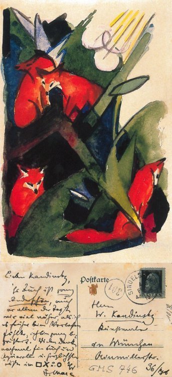 last-picture-show - Franz Marc, Postcards - - Two Foxes, To...