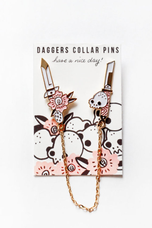 littlealienproducts - Dagger Collar Pins byHaveanicedayy