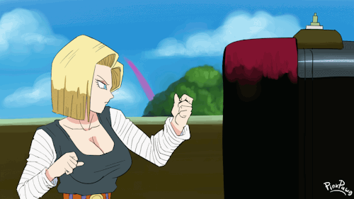 pinkpawg - Android 18 Punching [Animation]“Fighter Women...