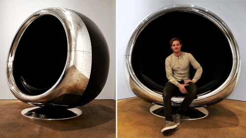 sixpenceee - A chair made out of a 737 jet engine. I found this...