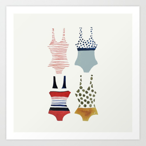 littlealienproducts - Swimmers Print by sylvie demers