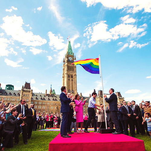 intoasylum - Canadian Prime Minister Justin Trudeau raises Pride...