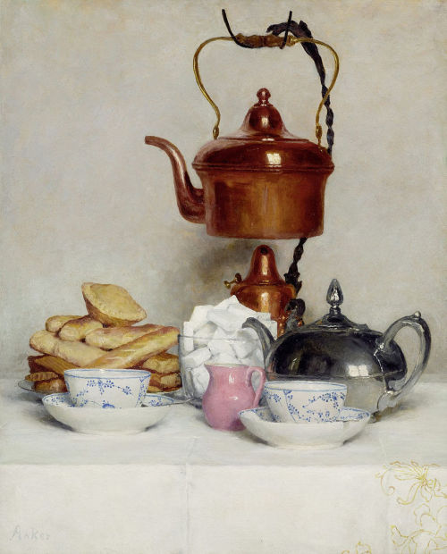 spoutziki-art - Albert Anker - Still Life Tea Service