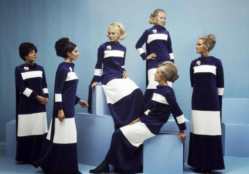 historium - Stewardesses of FinnAir pose for a promotional photo...