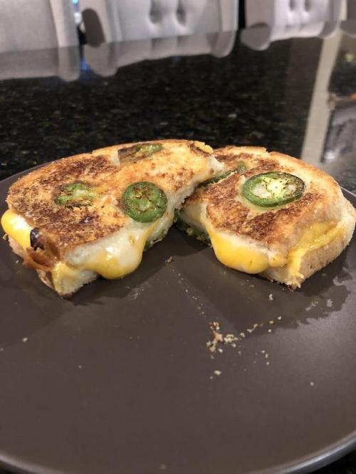 grilledcheesechirps - Jalapeño Parmesan crusted grilled cheese...
