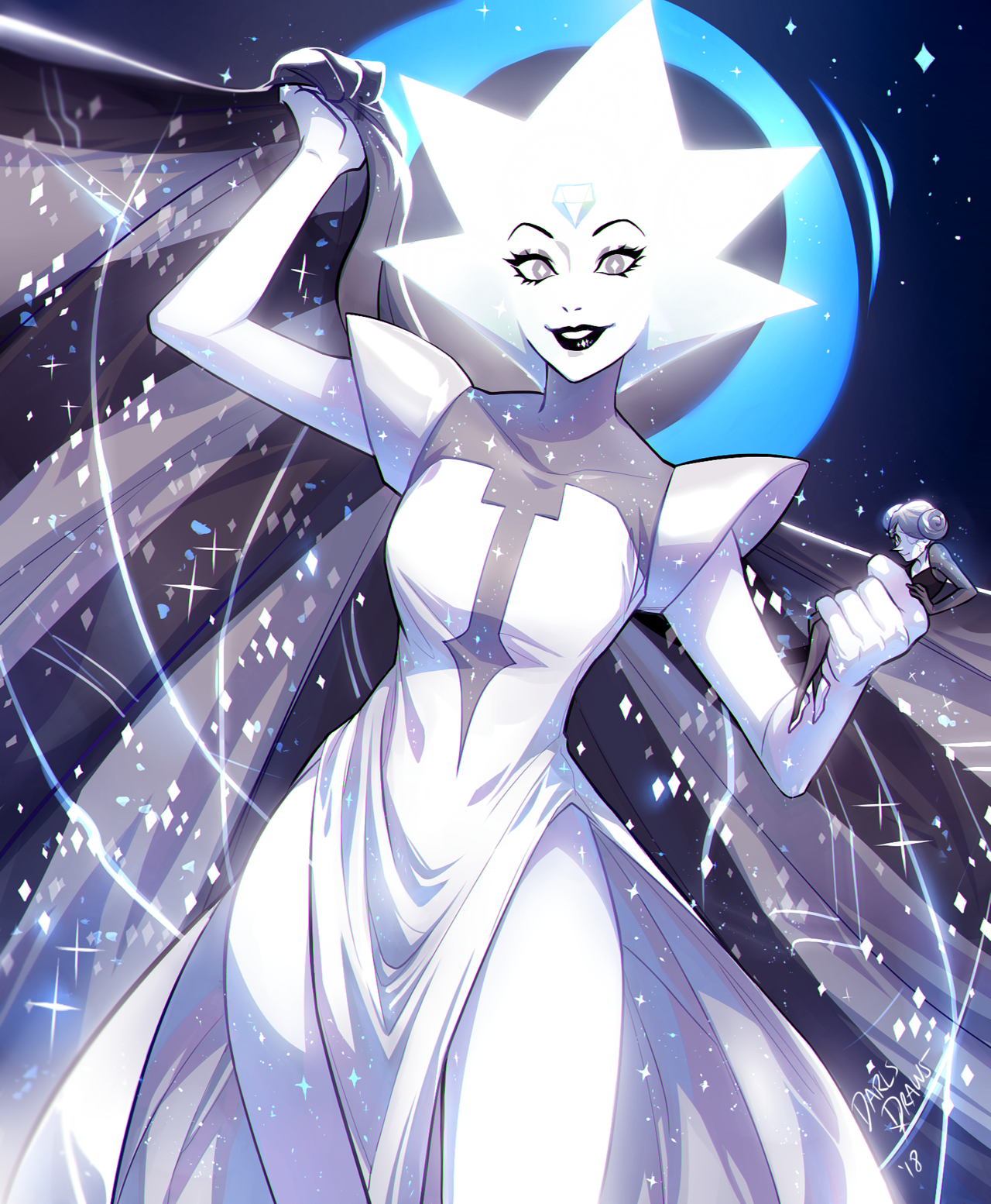 White Diamond finally! She was a bit harder to draft but still fun to color! One more Diamond to go and I can finish my set 😩😩 YOUTUBE / TWITTER / INSTAGRAM