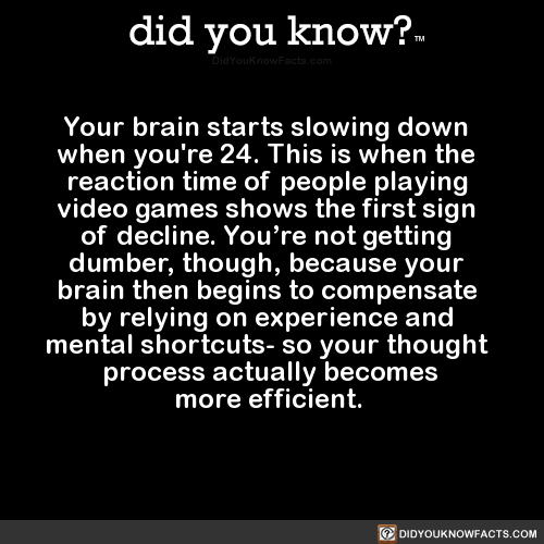 did-you-kno:Your brain starts slowing down when you’re 24....