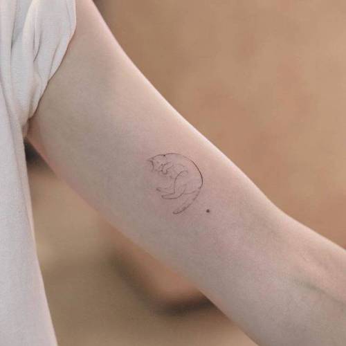 Tattoo tagged with: small, pet, feline, single needle, inner arm, animal,  tiny, ifttt, little, tattooistflower, cat 