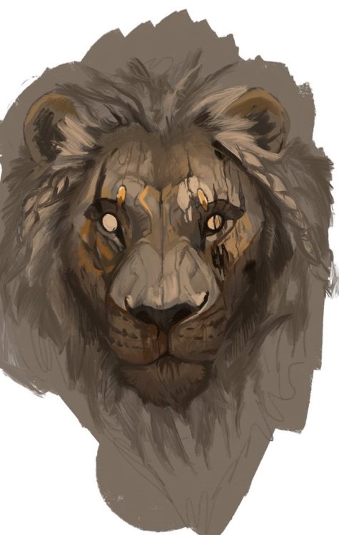 alradeck - A quick wooden Ajani fanart. Or a Woodjani. Done on...