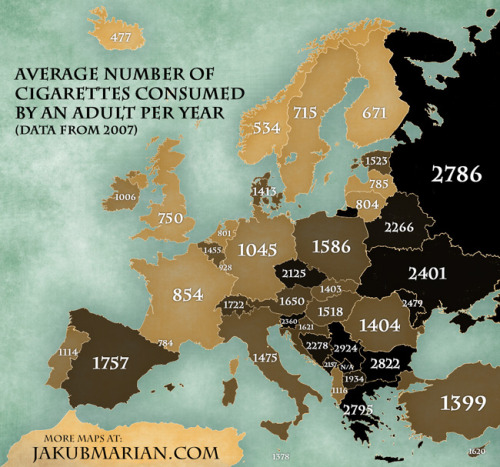 maptitude1 - Per capita cigarette consumption in EuropeI...