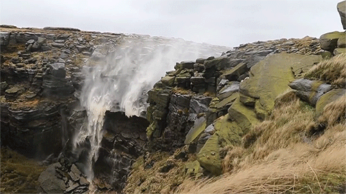 cracksandcraters:itscolossal:Extreme Winds Cause a Waterfall...