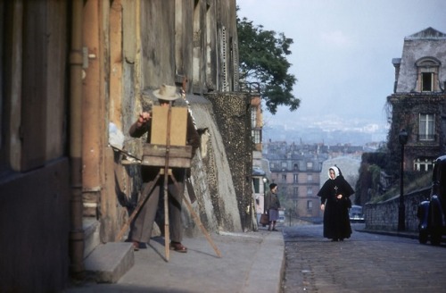 one-photo-day - Parisian painter, Paris, 1955, by Ernst Haas.