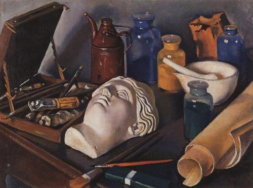 zinaida-serebriakova - Still life attributes of art, Zinaida...