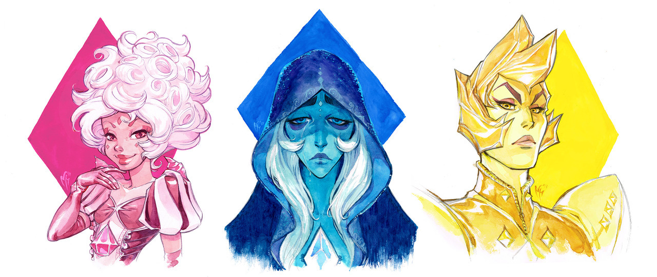 THE DIAMONDS - From Steven Universe :D All my fanarts so far of them! Enjoy! BTW you can also follow me on instagram as marcelperezmassegu !!