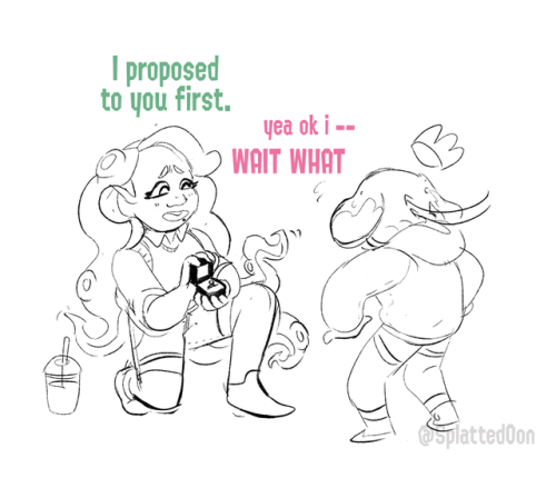 splattedoon - i saw a text post that reminded me of these two...