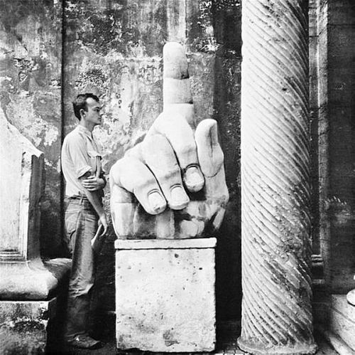 wehadfacesthen - Painter Cy Twombly visits the hand of the...