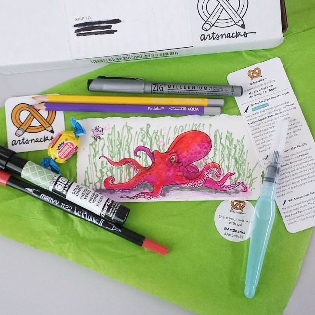 warchildling: “Check out my unboxing video at https://youtu.be/r2okl73Sn04 Its a little late but i was busy. Artsnacks doodle useing only the stuff that came in the box, and I made a video. ” ArtSnacks is like a magazine subscription but instead of a...