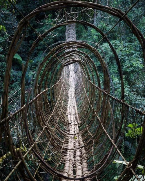 sixpenceee - Hanging bridge in Boleng, Arunachal Pradesh, India