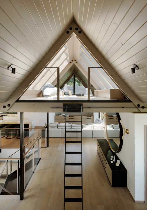 interior-design-home - Tiny triangular loft with reading nooks and...