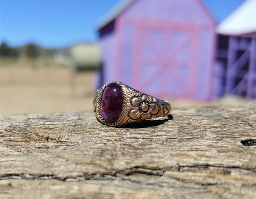 allaboutrings - Antique Victorian Rose Gold Garnet Ring