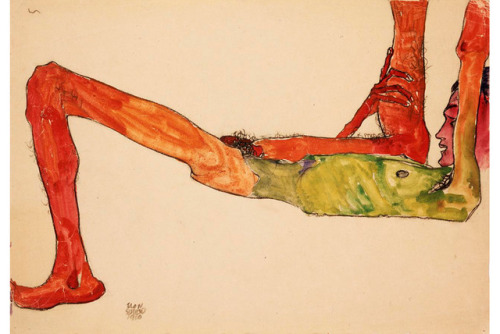 ganymedesrocks - Egon Schiele (1890 - 1918), Reclining Male Nude,...