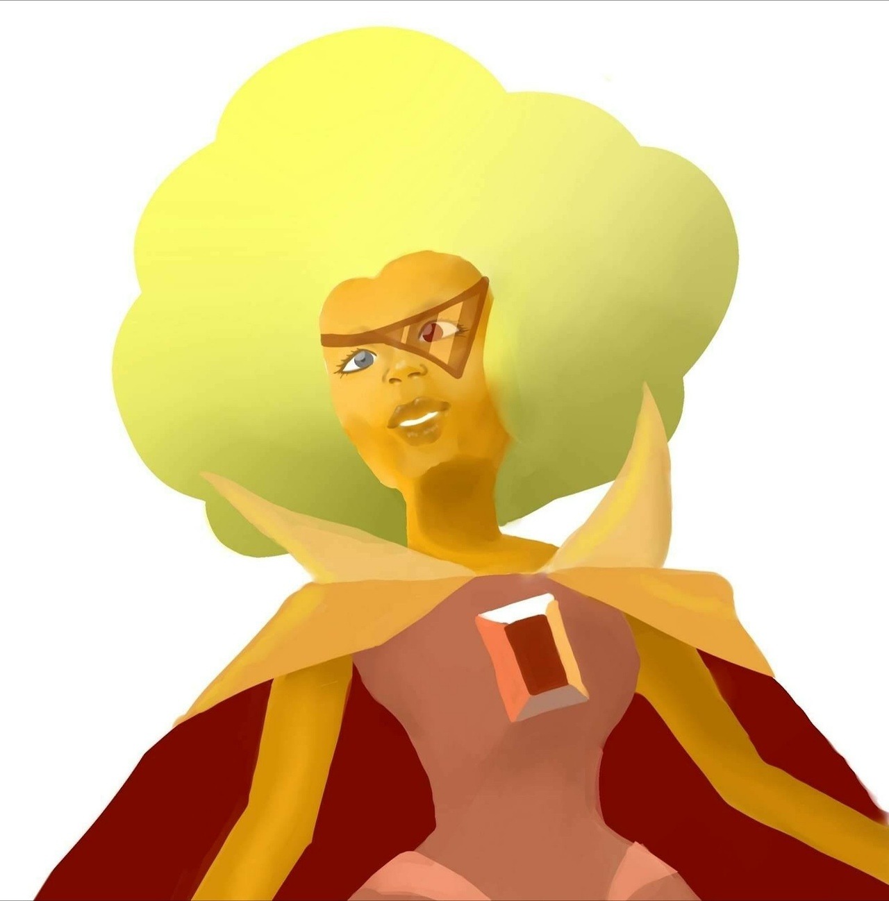 Hessonite! This is my first time experimenting with a more realistic style