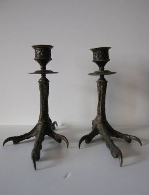 bookofoctober - Antique bronze candleholders, 1800s