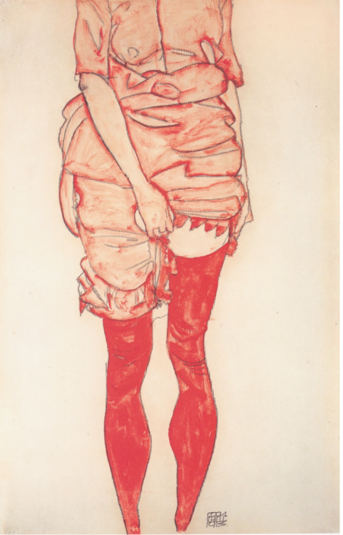 arterialtrees - Egon Schiele, Stationary Woman In Red, 1931,...