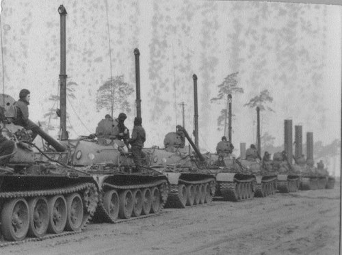 bmashina - Medium tanks T-55A with a deployed equipment for the...