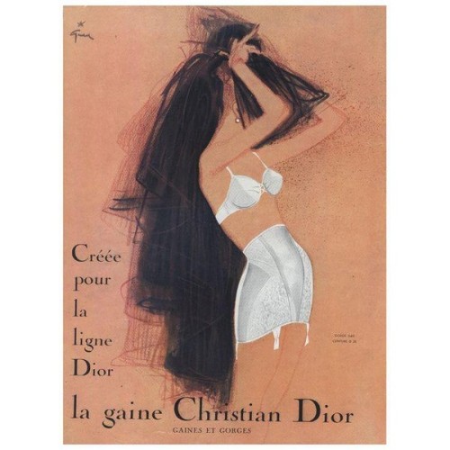 Christian Dior Lingerie Fashion Advertisement Print by GRUAU ❤...