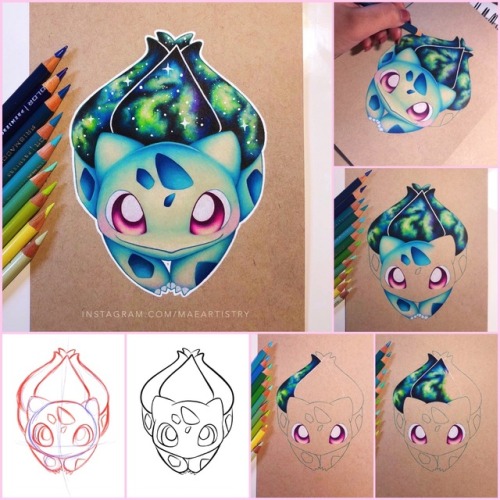 maeartistry - Here is a Bulbasaur progress from sketch to...