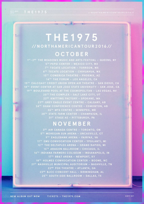 the 1975 tour 2016 setlist