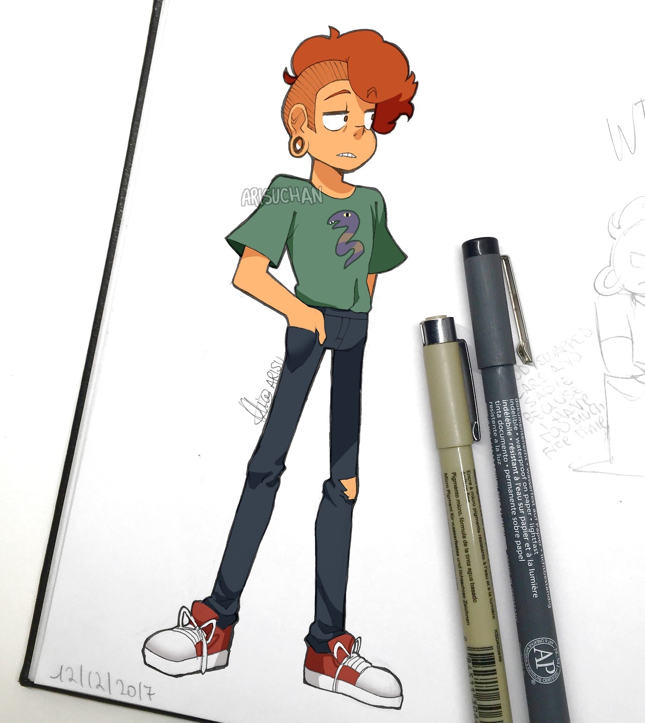 His legs just get longer every time i draw him (And btw this was colored digitally)