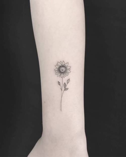 Tattoo Tagged With Flower Small Sunflower Single Needle