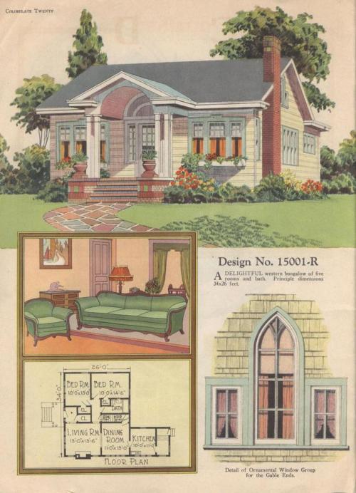 floorplanprints - ColorKeeD Homes (1927) - Design No. 15001-R
