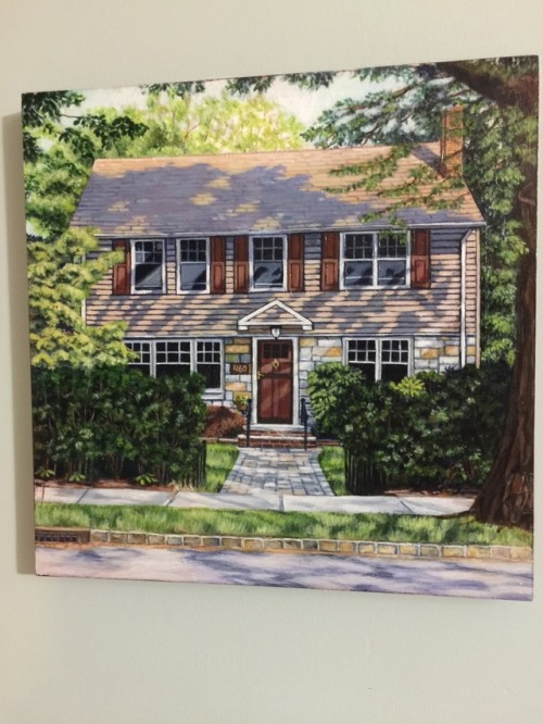 Finally finished a portrait of my house. Acrylic on cradled...
