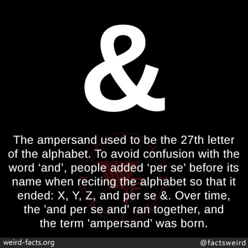 mindblowingfactz - The ampersand used to be the 27th letter of...