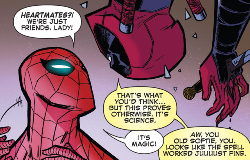 funnypages:Deadpool and Spiderman: Heartmates.