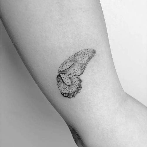 By Daniel Winter, done in Los Angeles. http://ttoo.co/p/33595 insect;small;single needle;danielwinter;inner arm;butterfly;animal;tiny;ifttt;little