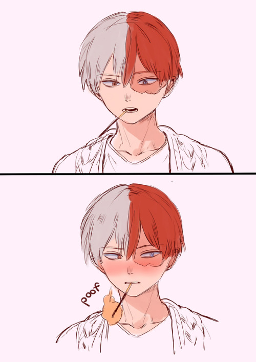 taro-k - Valentine’s day and pocky game (Todoroki couldn’t play in...