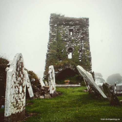 irisharchaeology:The mist shrouded ruins of a fortified...
