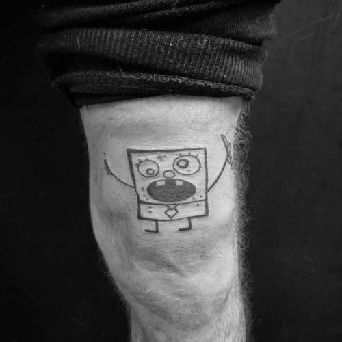 Tattoo tagged with: vasquez, small, cartoon character, fictional character,  spongebob, tiny, cartoon, thigh, ifttt, little, medium size 