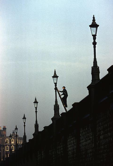 when-vintage-meets-modern:
â€œA Lamplighter doing his rounds in the streets of London, 1962
â€