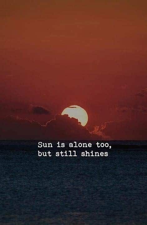 thepersonalquotes - Sun is alone too, but still shines.