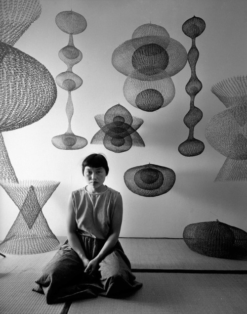 nobrashfestivity - Ruth Asawa  with her sculptures (and family),...